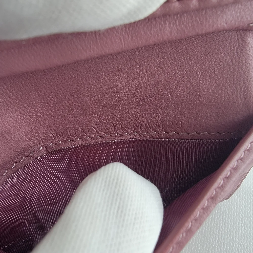 CHRISTIAN DIOR Cannage Lotus Leather Trifold Wallet
